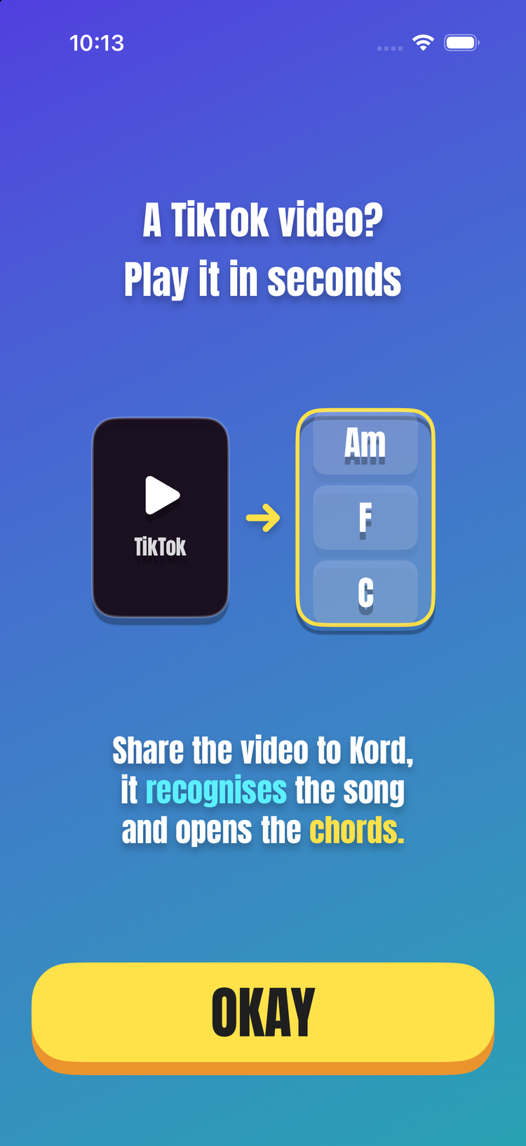 Kord — share a TikTok video, get its chords
